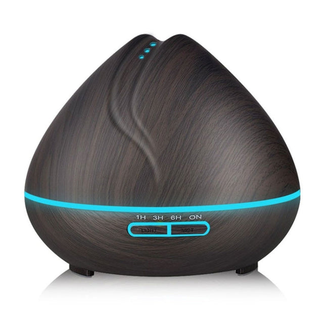 Peach Shape Wood Grain Remote Control Ultrasonic Humidifier Aromatherapy Machine Automatic Alcohol Sprayer with LED Lights, Capacity: 400mL, UK Plug (Dark Wood Color), Peach Shape Dark Wood Color, Peach Shape Light Wood Color, Diamond Dark Wood Color  ...