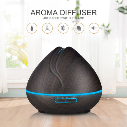 Peach Shape Wood Grain Remote Control Ultrasonic Humidifier Aromatherapy Machine Automatic Alcohol Sprayer with LED Lights, Capacity: 400mL, UK Plug (Dark Wood Color), Peach Shape Dark Wood Color, Peach Shape Light Wood Color, Diamond Dark Wood Color  ...