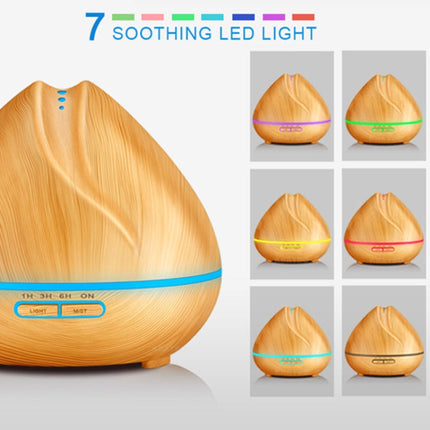 Peach Shape Wood Grain Remote Control Ultrasonic Humidifier Aromatherapy Machine Automatic Alcohol Sprayer with LED Lights, Capacity: 400mL, UK Plug (Dark Wood Color), Peach Shape Dark Wood Color, Peach Shape Light Wood Color, Diamond Dark Wood Color  ...