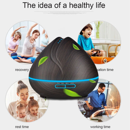 Peach Shape Wood Grain Remote Control Ultrasonic Humidifier Aromatherapy Machine Automatic Alcohol Sprayer with LED Lights, Capacity: 400mL, UK Plug (Dark Wood Color), Peach Shape Dark Wood Color, Peach Shape Light Wood Color, Diamond Dark Wood Color  ...