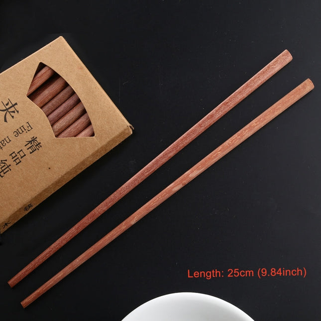 10 Pairs Natural Red Sandal Wood Non-slip Chopsticks