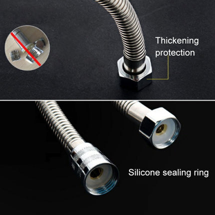1.5m Flexible Stainless Steel Showerhead Hose Pipe Double Interlock Copper Interface Anti Burst Bath Water Pipe, 1.5m (Double Interlock)