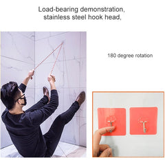 10pcs PVC + Stainless Steel Thin Plum Shape Seamless Adhesive Hook Waterproof Transparent Strong Stick Hook Kitchen Wall Mount