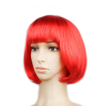 Party Cosplay Headwear Straight Short PET Wigs for Female(Lavender)