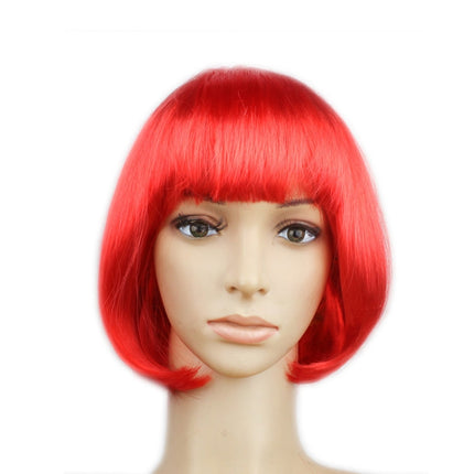 Party Cosplay Headwear Straight Short PET Wigs for Female(Lavender)