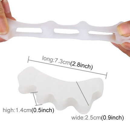 1 Pair Unisex Soft Lightweight Toe Valgus OrthodonticsToe Separation Toe Care Clip Finger Protector(White)