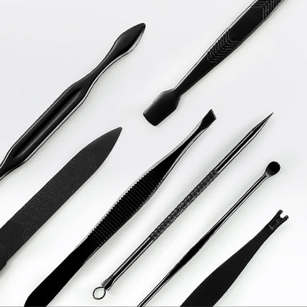 12 in 1 Advanced Stainless Nail Care Clipper Pedicure Manicure Kits with Leather Case, Red+Black, Yellow+Black