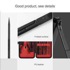 12 in 1 Advanced Stainless Nail Care Clipper Pedicure Manicure Kits with Leather Case