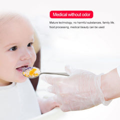 100 PCS Disposable PVC Examination Gloves Household Transparent Touchable Protective Gloves, Size: L, 100 PCS L