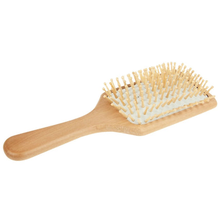 Natural Wooden Massage Hair Comb with Rubber Base & Wooden Brush, Size: Large