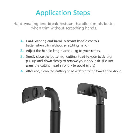 XPREEN XPRE034 Stretchable Handle Stainless Steel Blade Back Shaver Adjustable Back Razor with Lanyard for Men, XPRE034