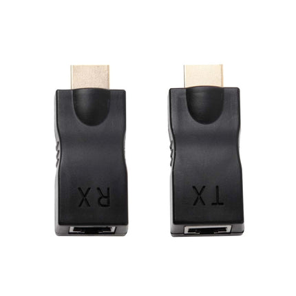 HDMI to RJ45 Extender Adapter (Receiver & Transmitter)  by Cat-5e/6 Cable, Support HDCP, Transmission Distance: 30m, Single RJ45 Black