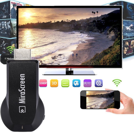 MiraScreen WiFi Display Dongle / Miracast Airplay DLNA Display Receiver Dongle Wireless Mirroring Screen Device with 2 in 1 USB Cable