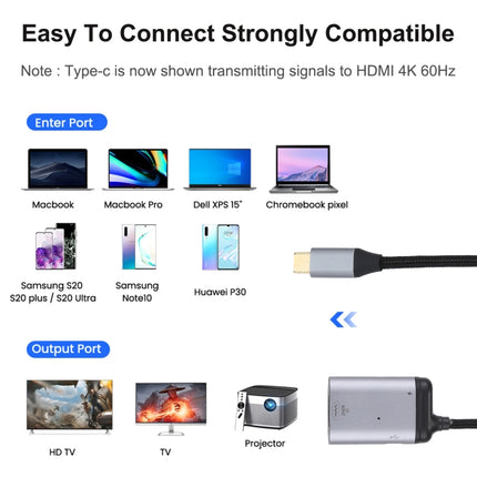 4K 60Hz USB-C / Type-C to HDMI + PD Data Sync Adapter Cable, Type-C to HDMI
