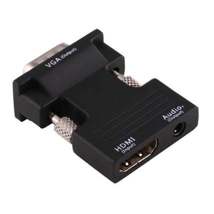 HDMI Female to VGA Male Converter with Audio Output Adapter for Projector, Monitor, TV Sets, HDMI to VGA+Audio