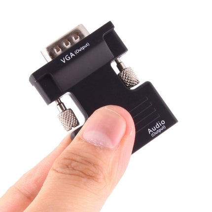 HDMI Female to VGA Male Converter with Audio Output Adapter for Projector, Monitor, TV Sets, HDMI to VGA+Audio