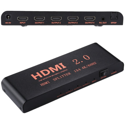 CY-042 1X4 HDMI 2.0 4K/60Hz Splitter, EU Plug, 1X4