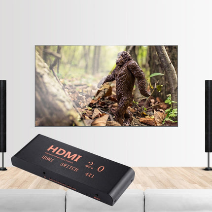 4X1 4K/60Hz HDMI 2.0 Switch with Remote Control, EU Plug, 4X1