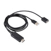 1080P USB 2.0 Male + USB 2.0 Female to HDMI HDTV AV Adapter Cable for iPhone / iPad, Android Smartphones