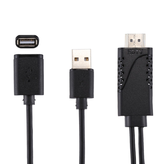 1080P USB 2.0 Male + USB 2.0 Female to HDMI HDTV AV Adapter Cable for iPhone / iPad, Android Smartphones