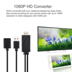 1080P USB 2.0 Male + USB 2.0 Female to HDMI HDTV AV Adapter Cable for iPhone / iPad, Android Smartphones