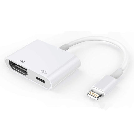 E-Gin-LTH-002 8 Pin Digital AV to HDMI Adapter + USB Charging Port for 1080P HD TV Display Screen Device, E-Gin-LTH-002