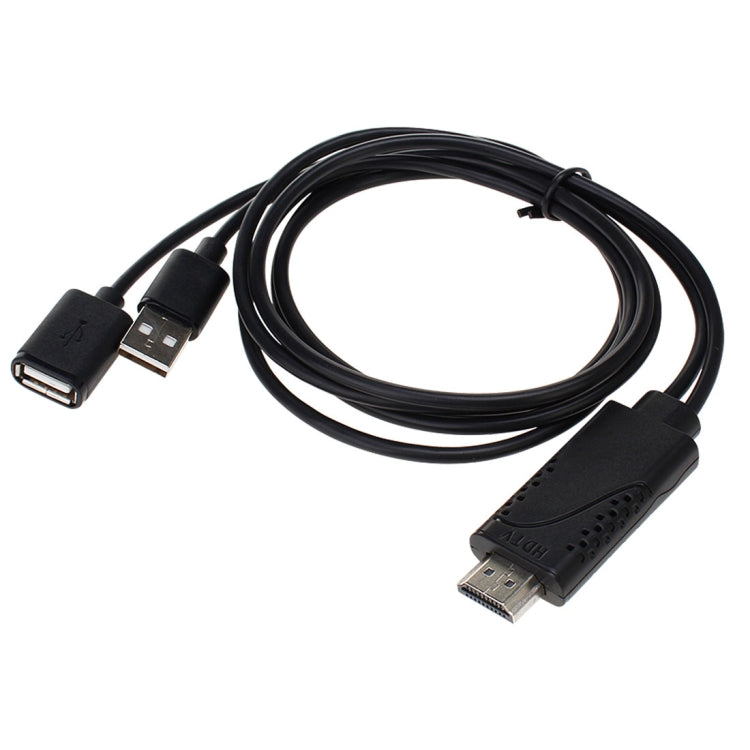 USB Male + USB 2.0 Female to HDMI Phone to HDTV Adapter Cable