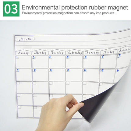 Magnetic Monthly Planner Refrigerator Magnet PET Magnetic Soft Whiteboard, Size: 29.7cm x 42cm, Monthly Plan