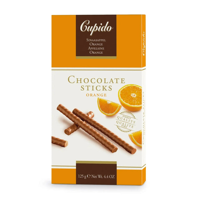 Cupido orange flavoured milk chocolate sticks