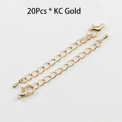 10pcs/lot 50 70mm Tone Extended Extension Tail Chain Lobster Clasps Connector For DIY Bracelet Necklace Jewelry Making Findings