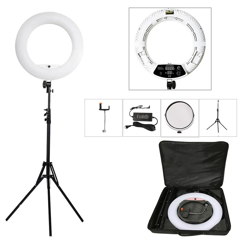 Yidoblo FD-480 18" Dimmable LED Ring lamp Kit 96W LED makeup Tattoos Light Lamp Ring light + stand (2M)+ handbag