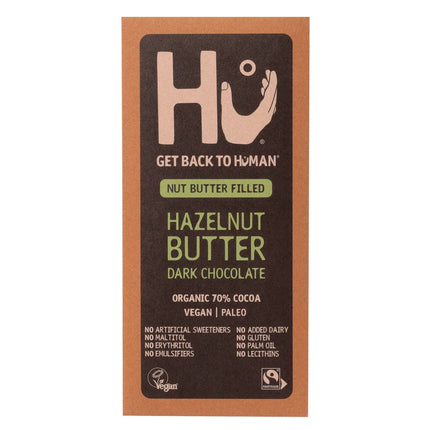 Hu Hazelnut Butter Dark 70% cocoa chocolate bar