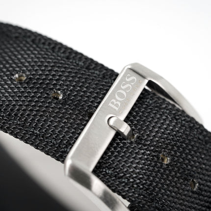 Hugo Boss Men's Watch Chronograph Black Driver Fabric Leather HB1513087