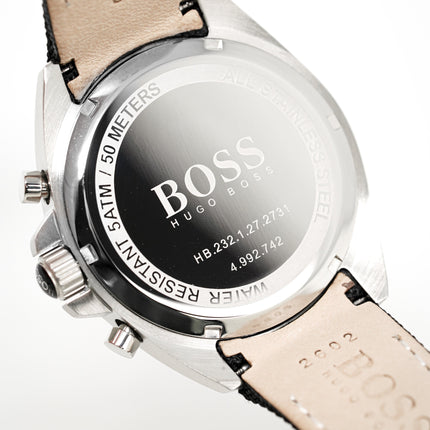 Hugo Boss Men's Watch Chronograph Black Driver Fabric Leather HB1513087