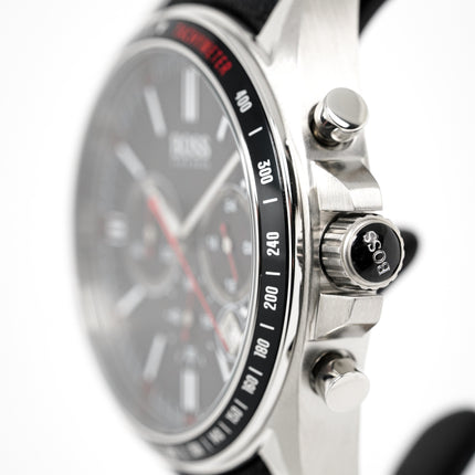 Hugo Boss Men's Watch Chronograph Black Driver Fabric Leather HB1513087