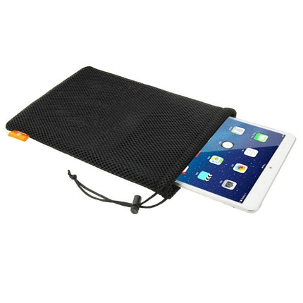 HAWEEL Nylon Mesh Pouch Bag with Stay Cord for up to 9.7 inch Screen iPad and Tablet, Size: 29cm x 19cm(Black), 9.7 inch