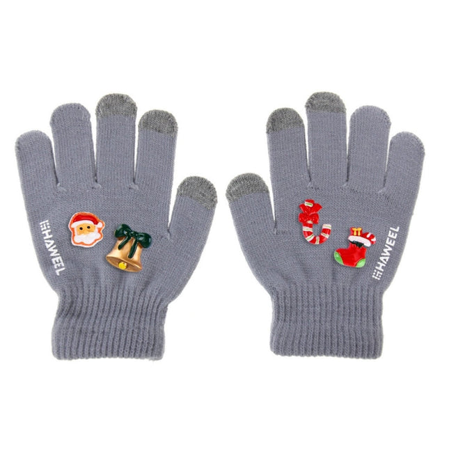 HAWEEL 16cm Three Fingers Touch Screen Gloves + DIY Christmas Decoration for Kids, Christmas Decoration Random Delivery 4 PCS