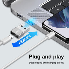 HAWEEL USB-C / Type-C Female to USB 2.0 Male Aluminum Alloy Adapter, Support Charging & Transmission Data, Type-C Adapter