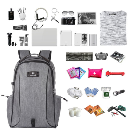 HAWEEL 14W Foldable Removable Solar Power Outdoor Portable Canvas Dual Shoulders Laptop Backpack, USB Output: 5V 2.1A Max