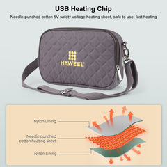 HAWEEL Messenger Shoulder Small Bag Digital Tablet Phone Warmer Storage Bag with Hand Warmer