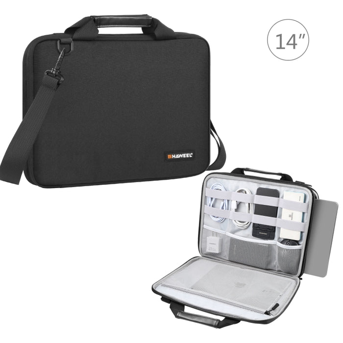 HAWEEL 13.0 inch-14.0 inch Briefcase Crossbody Laptop Bag For Macbook, Lenovo Thinkpad, ASUS, HP(Black)