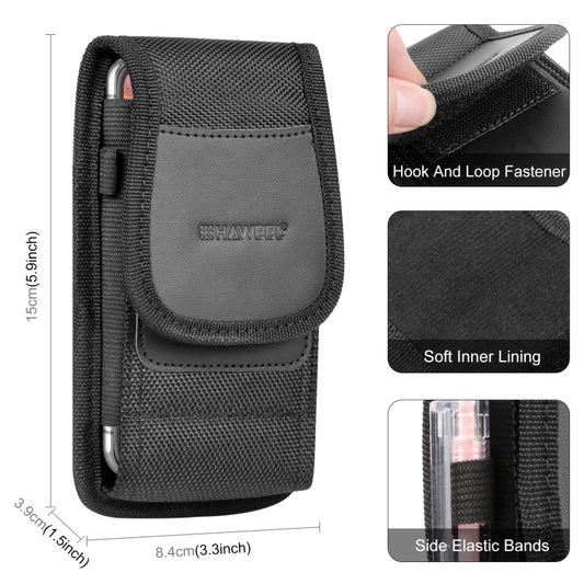 HAWEEL 4.7 inch Nylon Cloth Phone Belt Clip Carrying Pouch with Card Slot, Vertical 4.7 inch