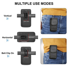 HAWEEL 6.1-6.8 inch Nylon Cloth Phone Belt Clip Carrying Pouch with Card Slot