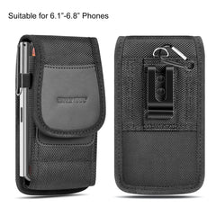 HAWEEL 6.1-6.8 inch Nylon Cloth Phone Belt Clip Carrying Pouch with Card Slot, Vertical 6.1-6.8 inch