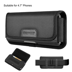 HAWEEL 4.7 inch Nylon Cloth Phone Belt Clip Horizontal Carrying Pouch with Card Slot, Horizontal 4.7 inch