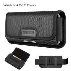 HAWEEL 4.7-6.1 inch Nylon Cloth Phone Belt Clip Horizontal Carrying Pouch with Card Slot, Horizontal 4.7-6.1 inch