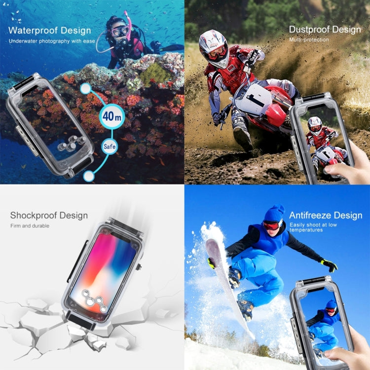 For iPhone X / XS HAWEEL 40m/130ft Diving Case, Photo Video Taking Underwater Housing Cover, For iPhone X