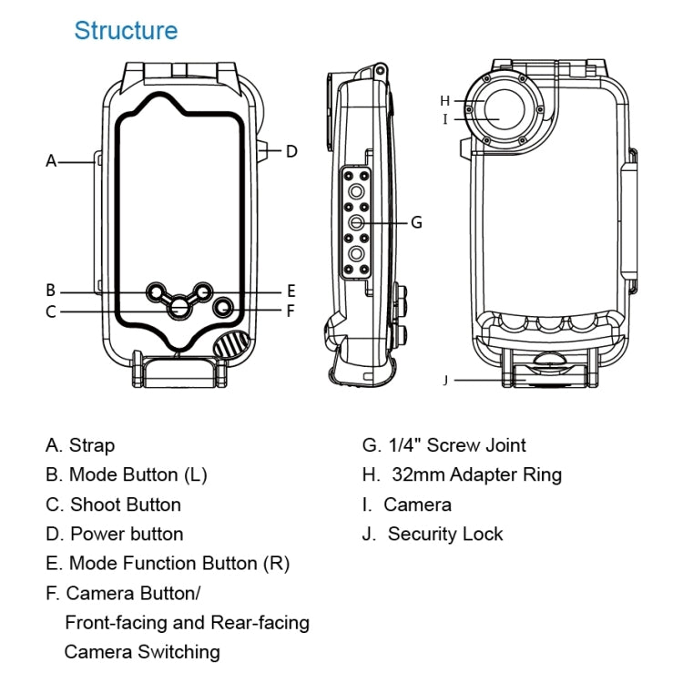 For iPhone X / XS HAWEEL 40m/130ft Diving Case, Photo Video Taking Underwater Housing Cover, For iPhone X