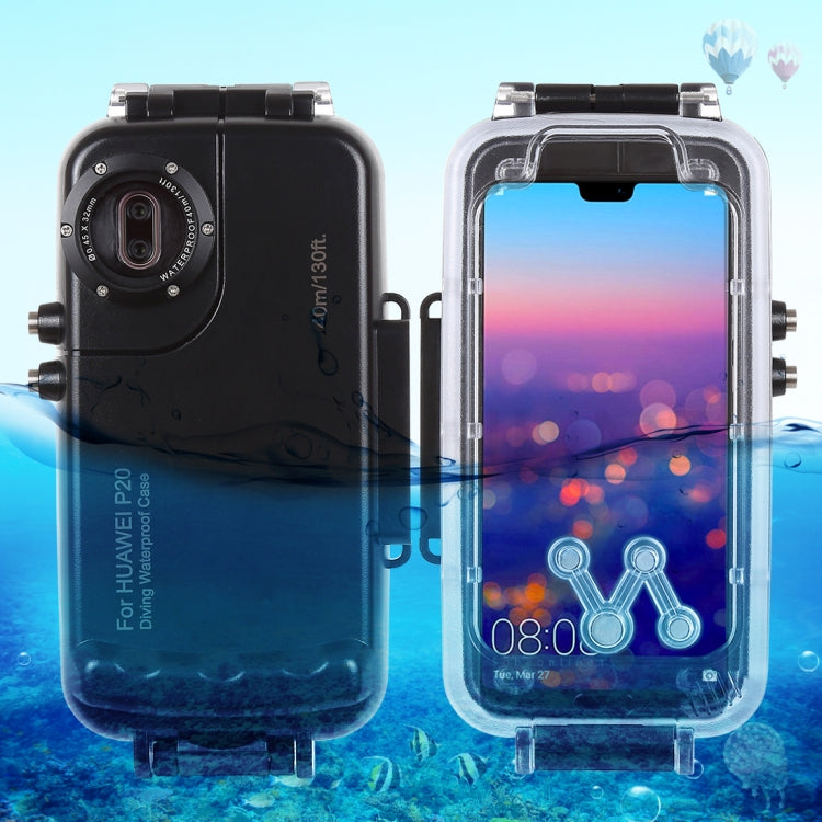 HAWEEL 40m/130ft Waterproof Diving Case for Huawei P20, Photo Video Taking Underwater Housing Cover, For Huawei P20