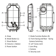 HAWEEL 40m/130ft Waterproof Diving Case for Huawei P20, Photo Video Taking Underwater Housing Cover, For Huawei P20